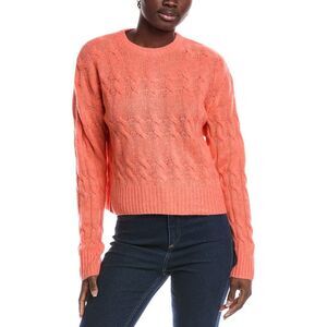Naadam Cashmere Womens Naadam Featherweight Cable Cashmere Sweater, Orange